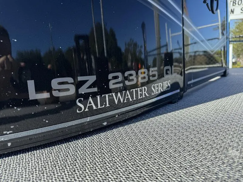 Slide: The Image of 2025 Avalon LSZ Quad Lounger, LSZ 2385 Saltwater Series, close-up view. - 12