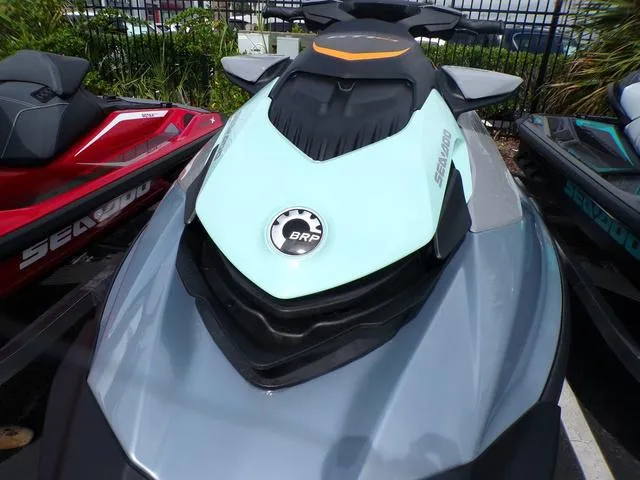 Slide: The Image of 2024 Sea-Doo Waverunner GTI in showroom, front view. - 15