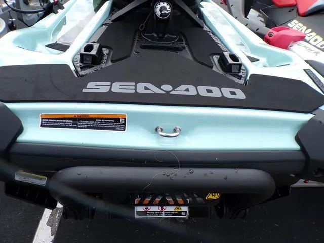 Slide: The Image of 2024 Sea-Doo Waverunner GTI rear view, showcasing sleek design and branding. - 5
