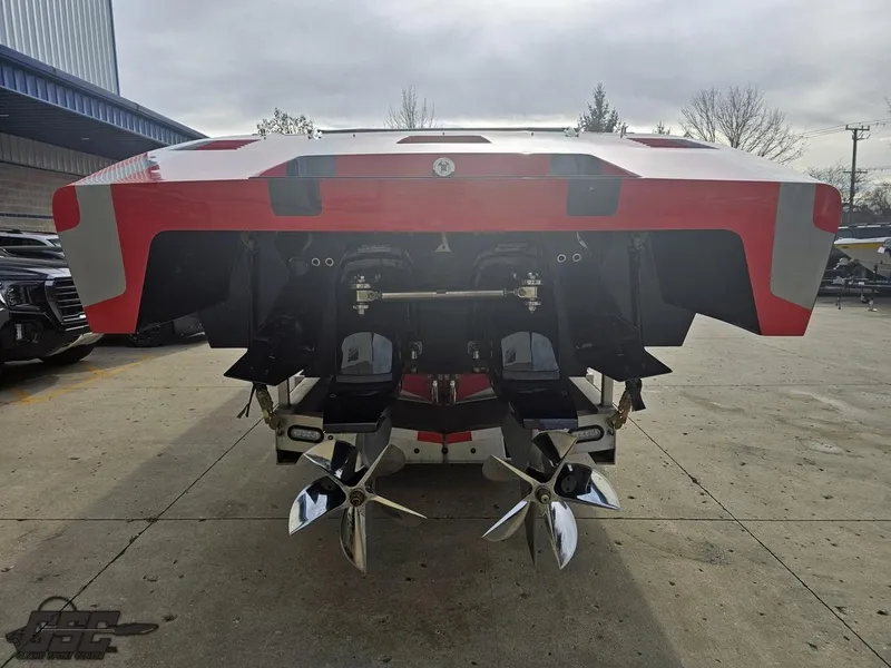 Slide: The Image of Rear view of 2010 Outerlimits 52 SL boat with dual propellers. - 41