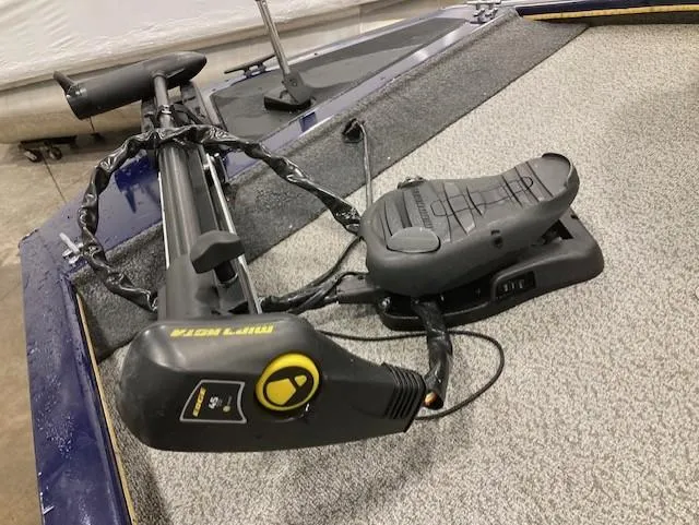 Slide: The Image of 2019 Tracker Pro 170 boat with Minn Kota trolling motor on deck. - 3