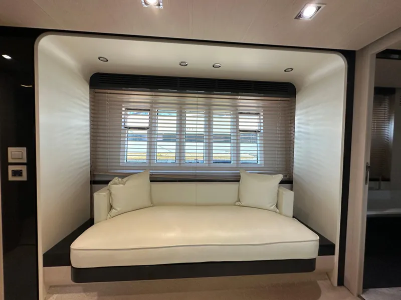 Slide: The Image of Luxurious interior of 2015 Azimut 80 Flybridge yacht with elegant seating area. - 33