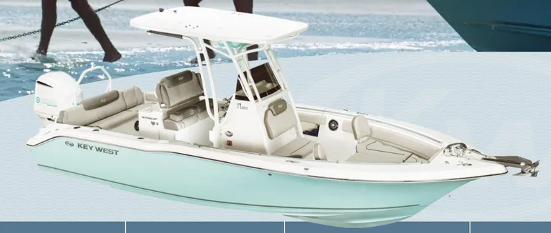 Slide: The Image of 2025 Key West 239FS boat with sleek design and modern features. - 1