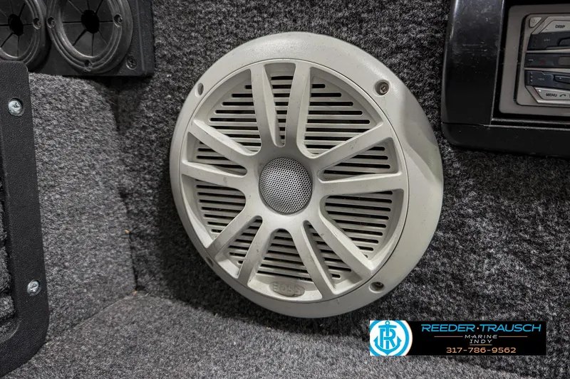 Slide: The Image of Close-up of a speaker in a 2018 Triton 18 TX boat interior. - 41