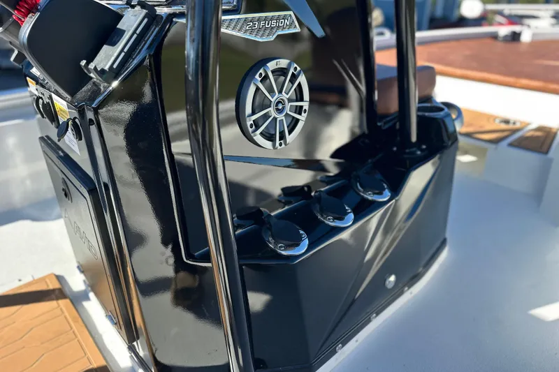 Slide: The Image of Avid 23 Fusion 2026 boat console with speaker and control panel. - 13