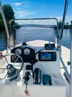 Slide: The Image of Mako 184 Center Console boat, helm with instruments, 2020 model. - 19