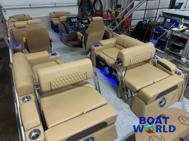 Slide: The Image of Tahoe Cascade 2385 Quad Lounge Shift SS Tritoon & Honda 2025 - 25