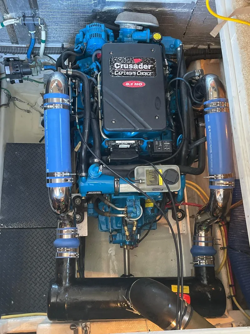 Slide: The Image of Engine room of 2007 Silverton 38 Convertible with Crusader Captain's Choice engine. - 8