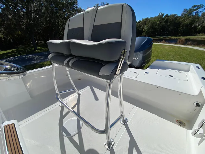Slide: The Image of 2018 Tidewater 2400 Bay Max boat seat with sleek design and sturdy metal frame. - 49