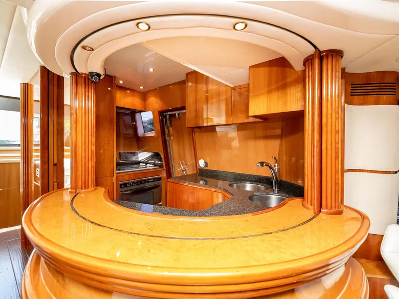 Slide: The Image of Luxurious wooden kitchen interior of 2000 Azimut 70 Sea-Jet yacht. - 21