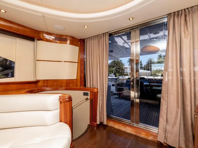 Slide: The Image of Luxurious interior of 2000 Azimut 70 Sea-Jet yacht with elegant wood and leather finishes. - 3