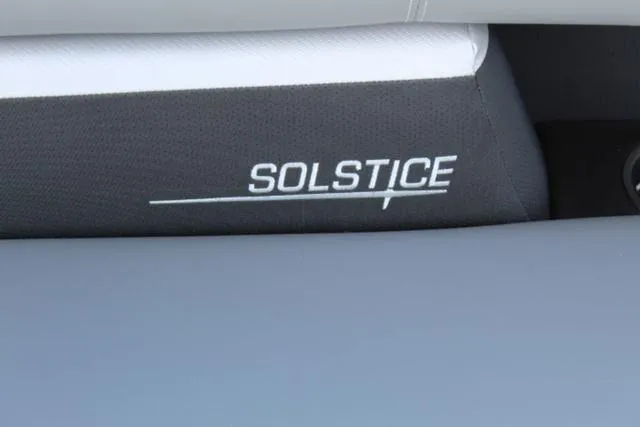 Slide: The Image of 2024 Harris Solstice 250 SL boat seat with logo detail. - 22