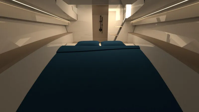 Slide: The Image of Luxurious cabin interior of 2025 ALPHA TANGO YACHTS PR36c with modern design and cozy bedding. - 10