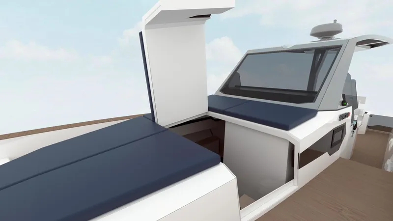 Slide: The Image of Modern ALPHA TANGO YACHTS PR36c interior with sleek design and comfortable seating, 2025 model. - 9