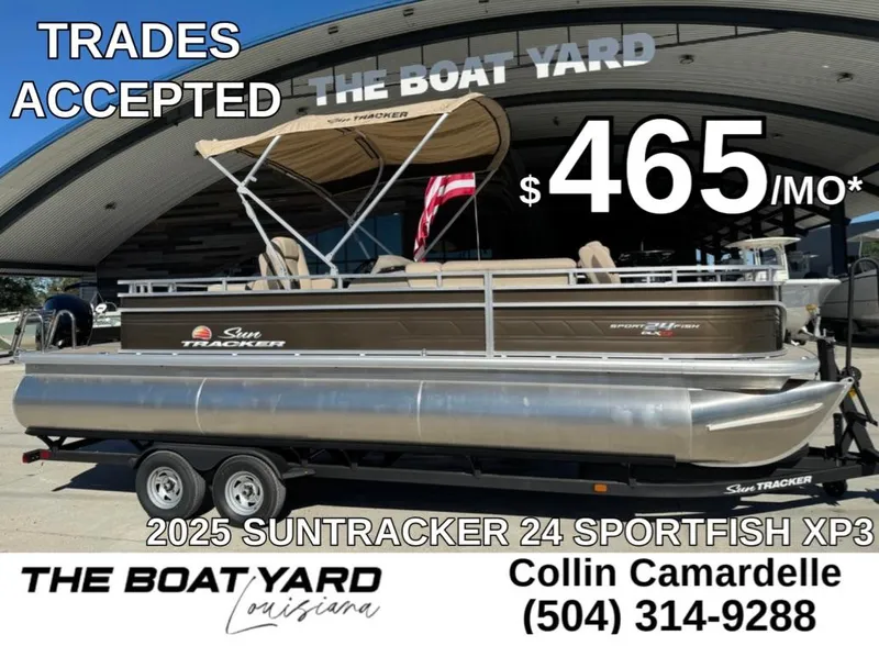 The Image of 2025 Sun Tracker 24 Sportfish XP3 pontoon boat for sale, trades accepted, $465/month. - 1
