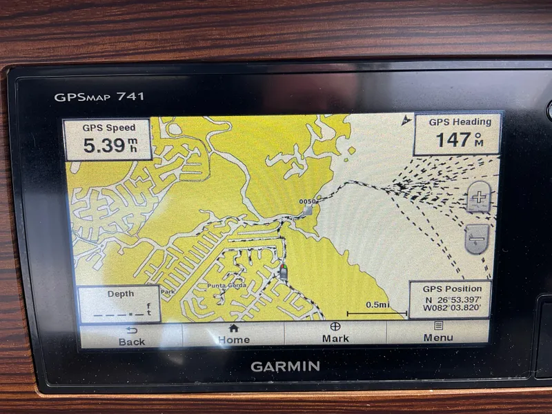 Slide: The Image of Garmin GPSMap 741 displaying navigation map on 2016 Cobalt R5 boat. - 12