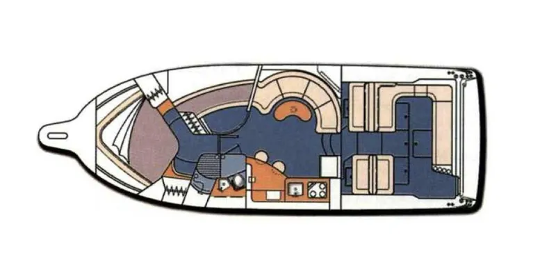 Slide: The Image of Floor plan of 1994 Sea Ray 400 Express Cruiser yacht interior layout. - 13