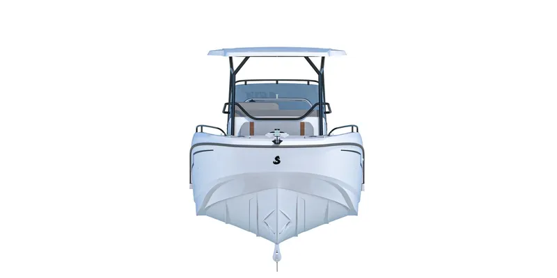 Slide: The Image of 2024 Beneteau Flyer 8 SPACEdeck, front view, sleek design, modern boat. - 10