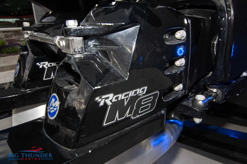 Slide: The Image of Close-up of 2020 Fountain 47 Lightning Racing M8 engine components. - 11