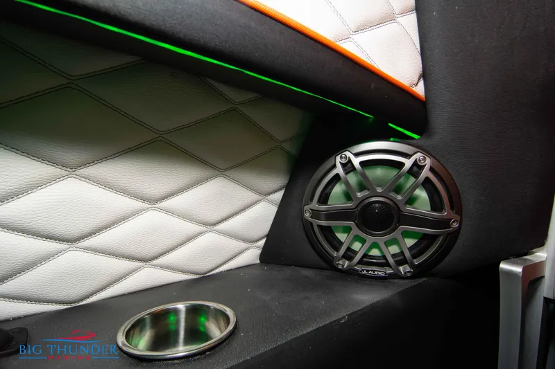 Slide: The Image of 2020 Fountain 47 Lightning interior with speaker and quilted upholstery. - 28