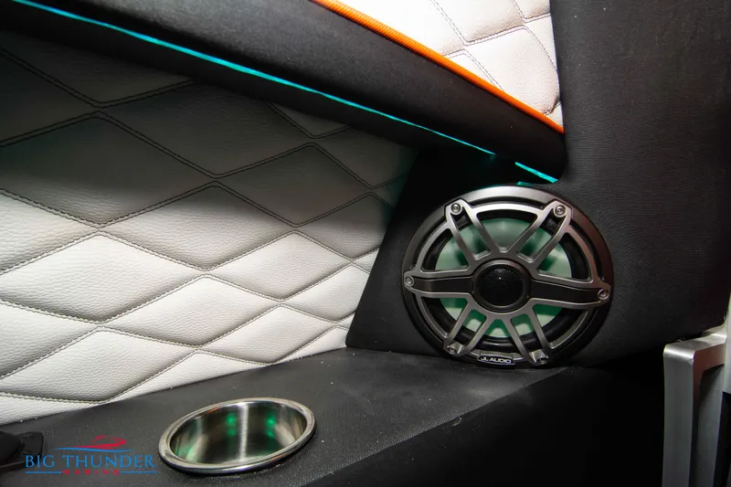Slide: The Image of 2020 Fountain 47 Lightning interior with speaker and quilted upholstery. - 29