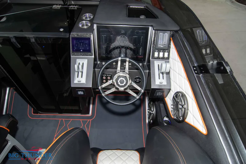 Slide: The Image of 2020 Fountain 47 Lightning cockpit with modern controls and luxurious seating. - 40