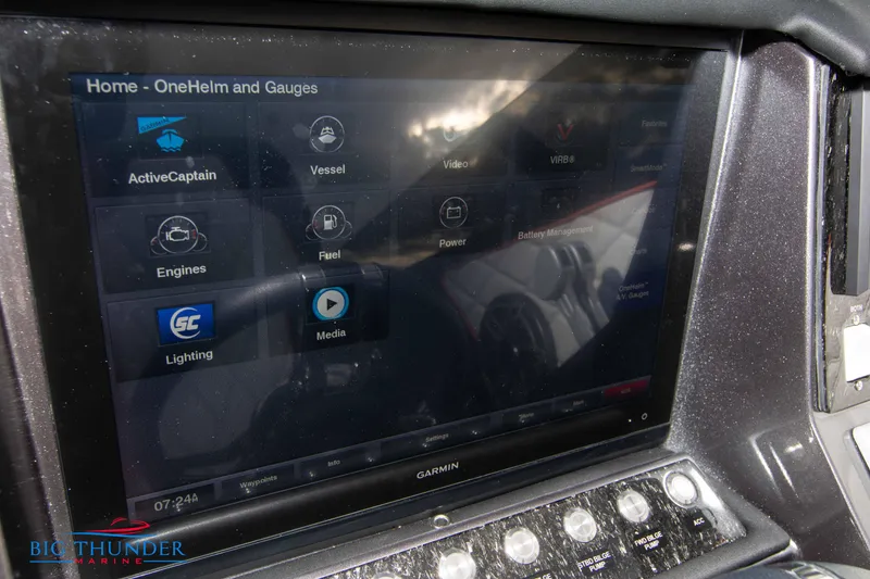 Slide: The Image of Garmin marine display on 2020 Fountain 47 Lightning boat dashboard. - 42
