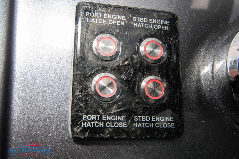 Slide: The Image of Control panel for 2020 Fountain 47 Lightning boat engine hatches. - 44