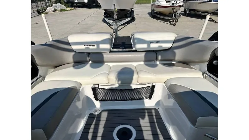 Slide: The Image of 2012 Sea-Doo 230 Challenger SE interior with seating and storage. - 6