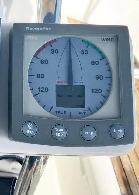 Slide: The Image of Raymarine ST60 wind gauge on 1990 Beneteau Sloop sailboat. - 7