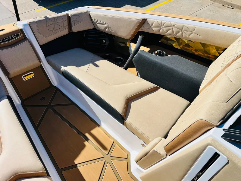 Slide: The Image of Interior of 2025 Nautique Super Air Nautique G25 Paragon with luxurious seating and modern design. - 20