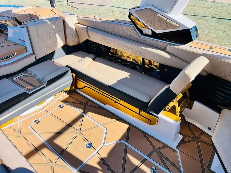 Slide: The Image of Luxurious interior of 2025 Nautique Super Air Nautique G25 Paragon boat. - 41