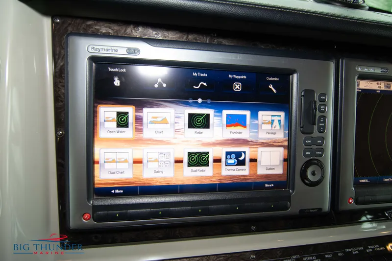 Slide: The Image of Raymarine navigation display on 2013 Sea Ray 540 Sundancer yacht dashboard. - 43