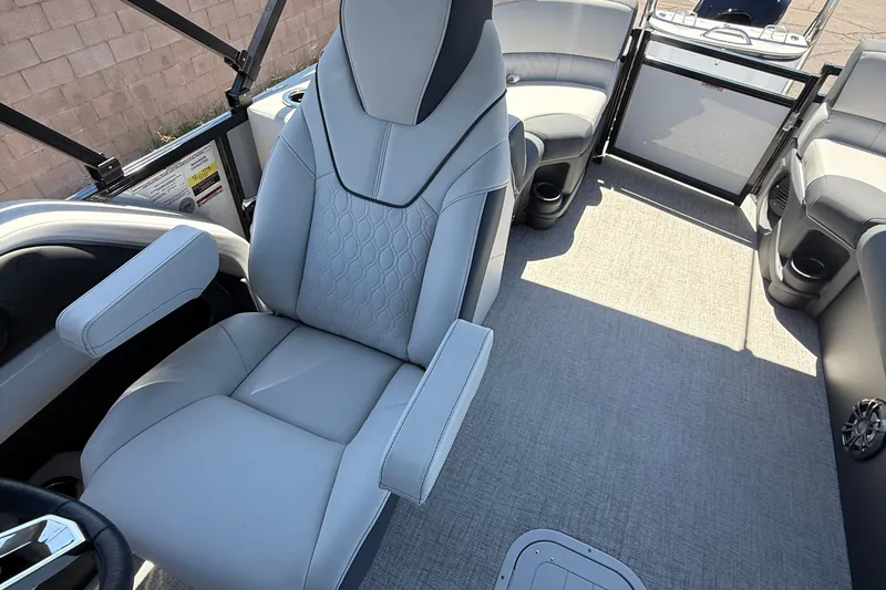 Slide: The Image of Luxurious interior of 2025 Avalon 2185 LSZ QL pontoon boat with plush seating. - 3