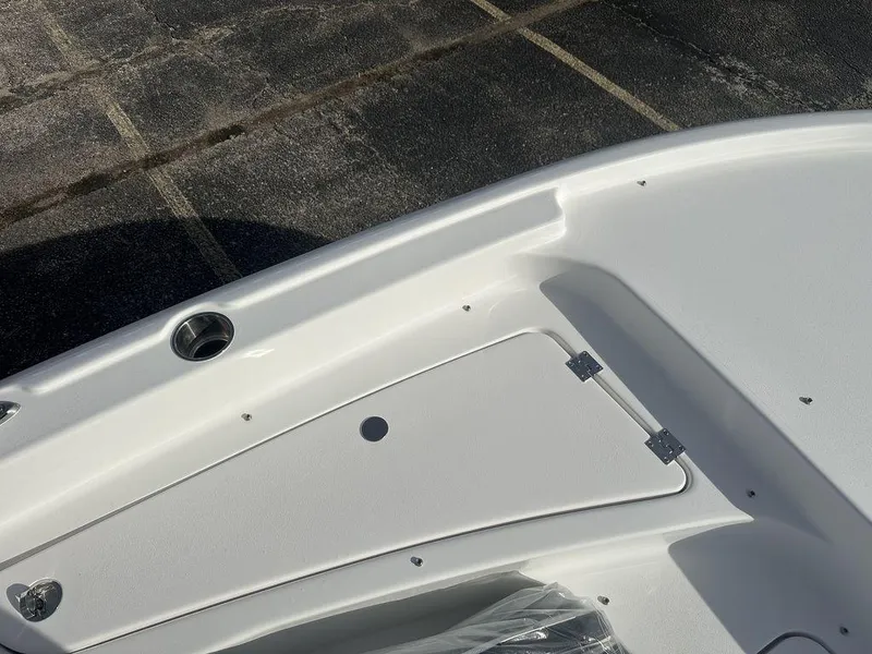 Slide: The Image of 2025 Tidewater 2210 Cb boat deck with storage compartment. - 14
