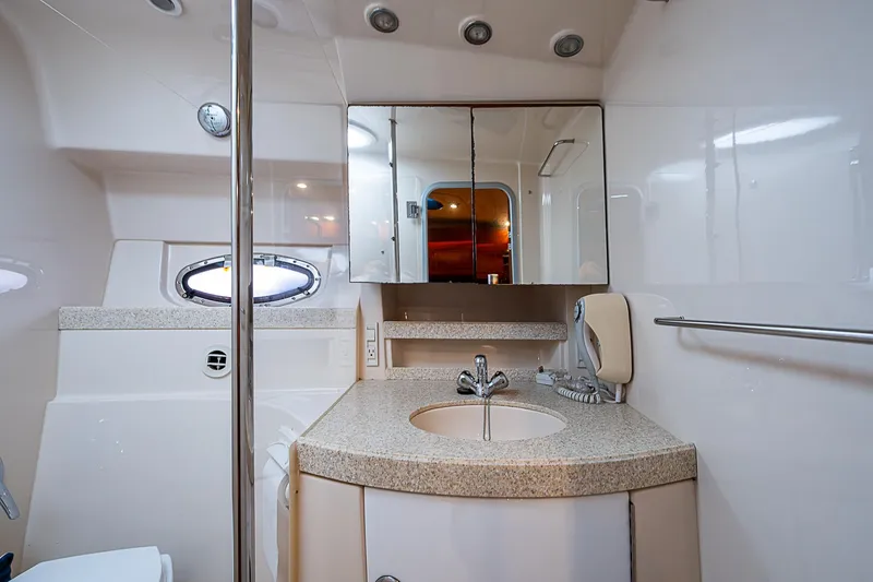 Slide: The Image of Luxurious bathroom in 2008 Regal Commodore 3760 IB yacht with modern fixtures. - 43