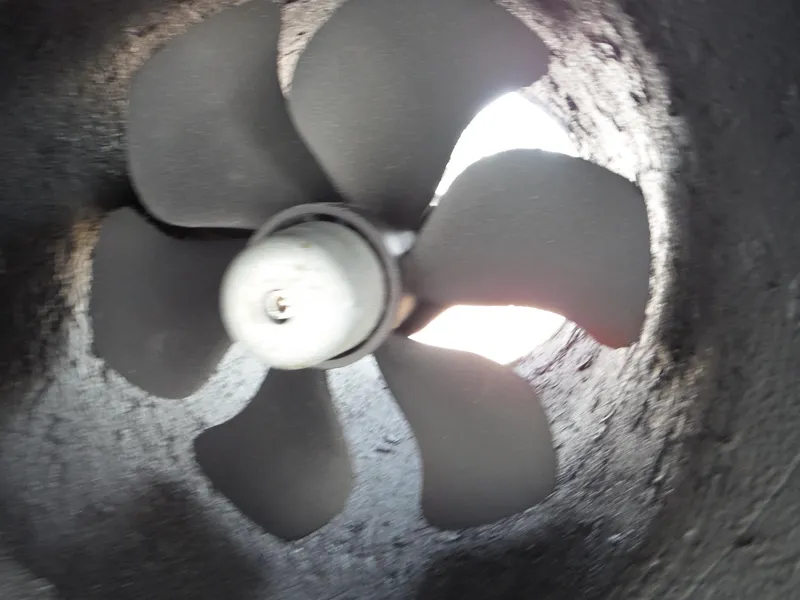 Slide: The Image of Close-up of a propeller inside a 2001 Carver 466 Motor Yacht. - 47