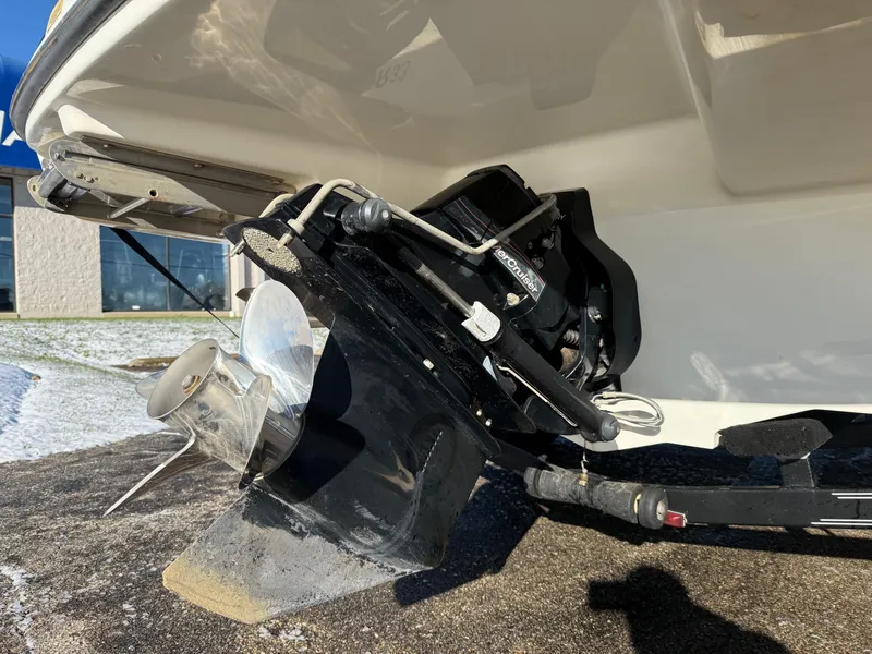 Slide: The Image of Close-up of 2005 Sea Ray 270 SLX boat propeller and stern drive. - 11