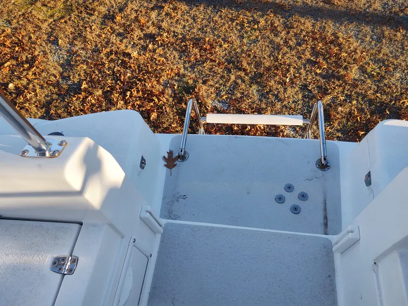 Slide: The Image of Catalina 350 MK II 2006 boat deck with ladder and autumn leaves. - 19