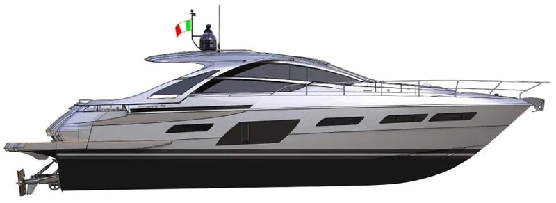Slide: The Image of 2026 Pershing 7X luxury yacht with sleek design and Italian flag. - 30