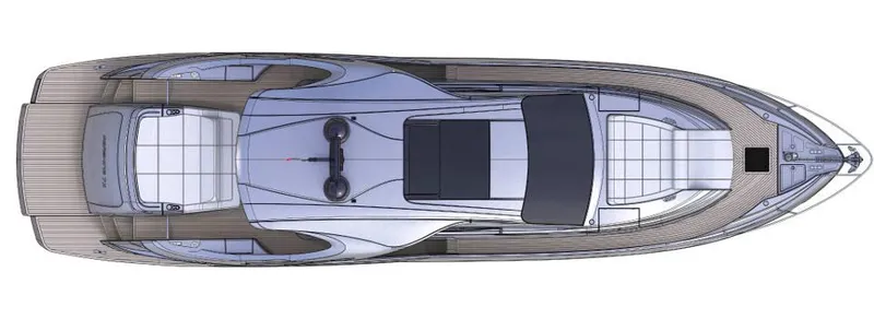 Slide: The Image of Top view of 2026 Pershing 7X luxury yacht design layout. - 31
