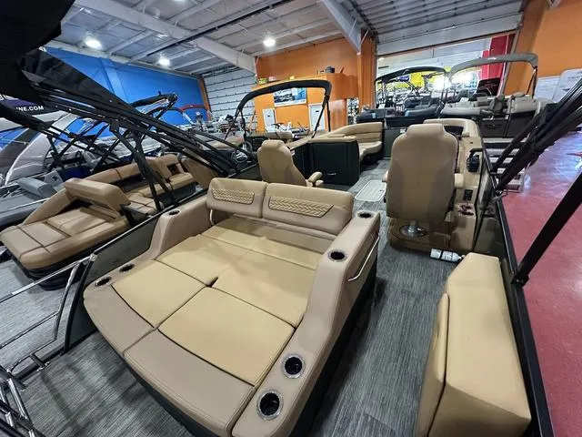 Slide: The Image of Luxurious seating on 2025 Godfrey Pontoons Monaco 235 DFL, showcasing elegant design and comfort. - 16