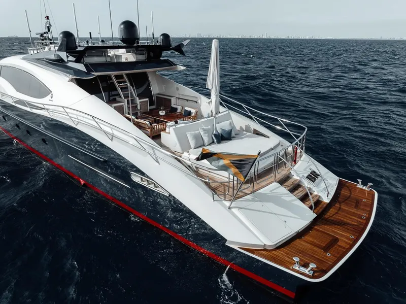 Slide: The Image of Luxurious 2006 Palmer Johnson Express yacht cruising on open sea. - 37