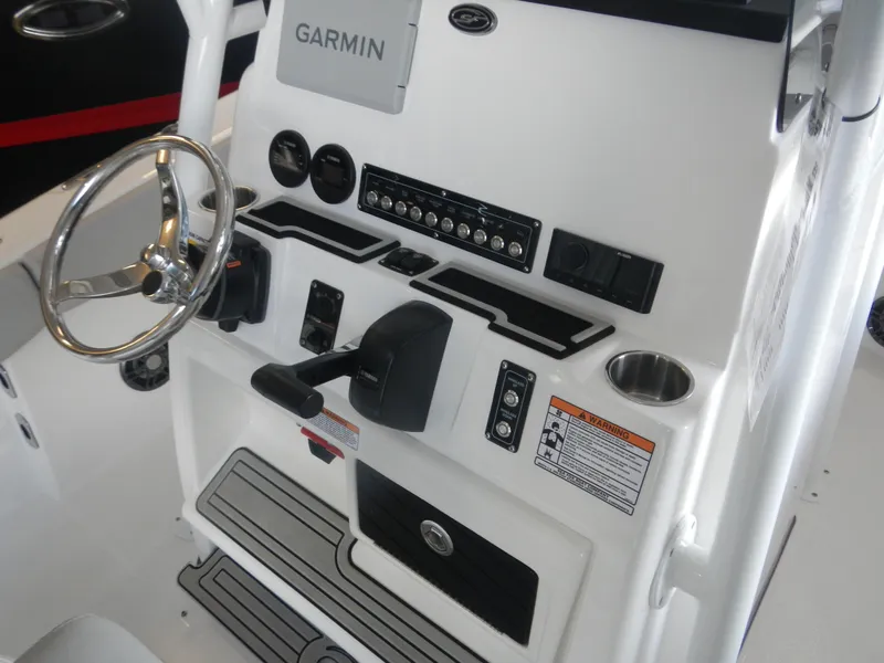 Slide: The Image of 2024 Sea Fox 228 Commander boat console with Garmin navigation system. - 15