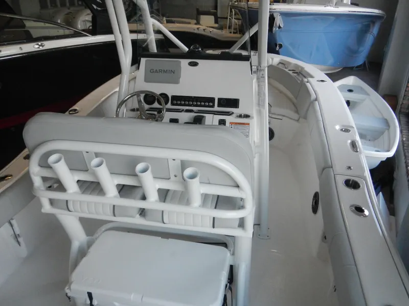 Slide: The Image of 2024 Sea Fox 228 Commander boat interior with Garmin navigation system. - 18