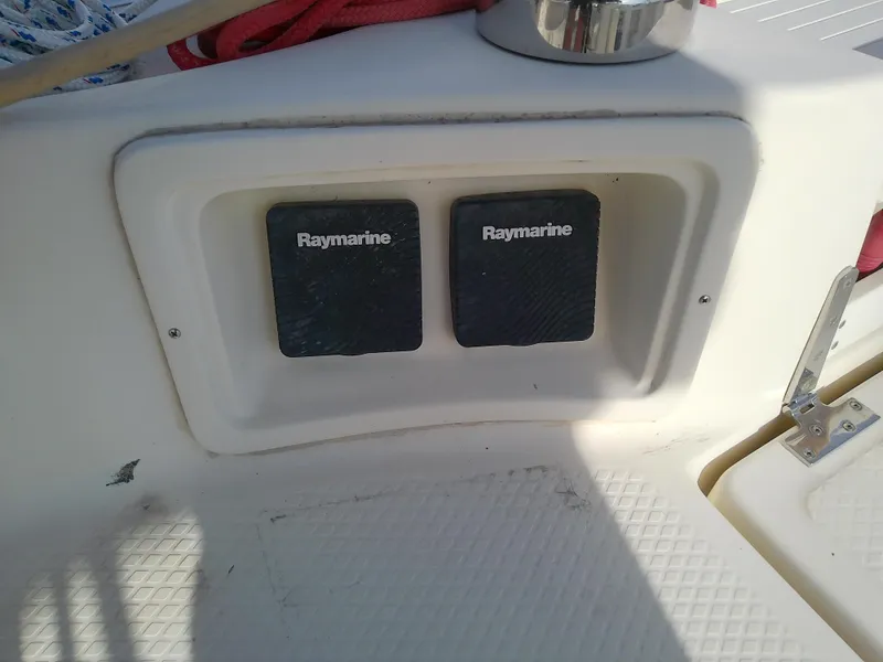 Slide: The Image of Raymarine equipment on 2017 Hake Seaward 32RK boat deck. - 18