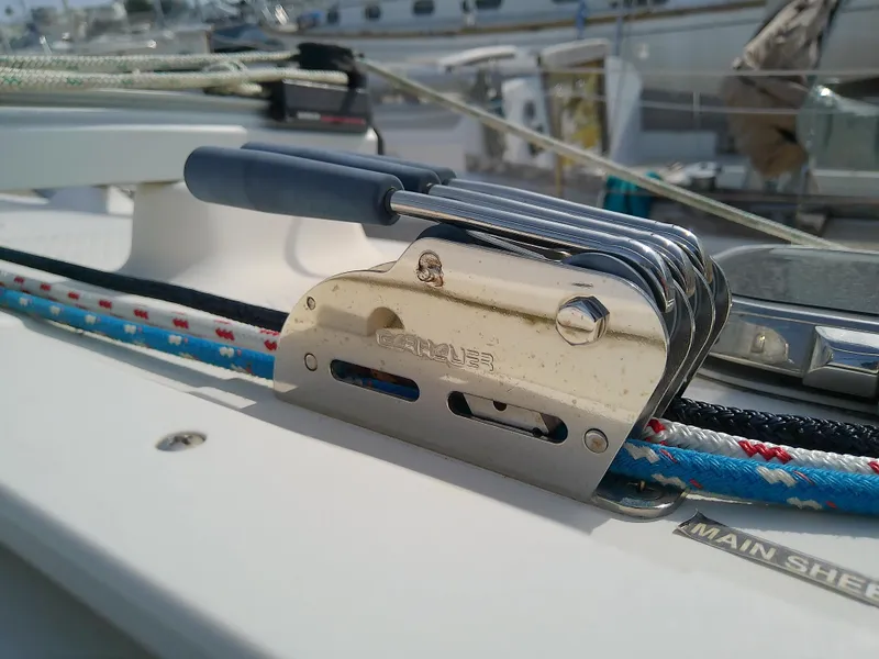 Slide: The Image of Close-up of a 2017 Hake Seaward 32RK sailboat rigging detail. - 39