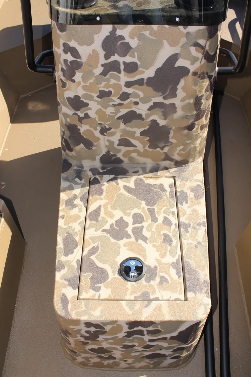 Slide: The Image of 2025 Excel 1860 F4 Shallow Water boat with camouflage design. - 24