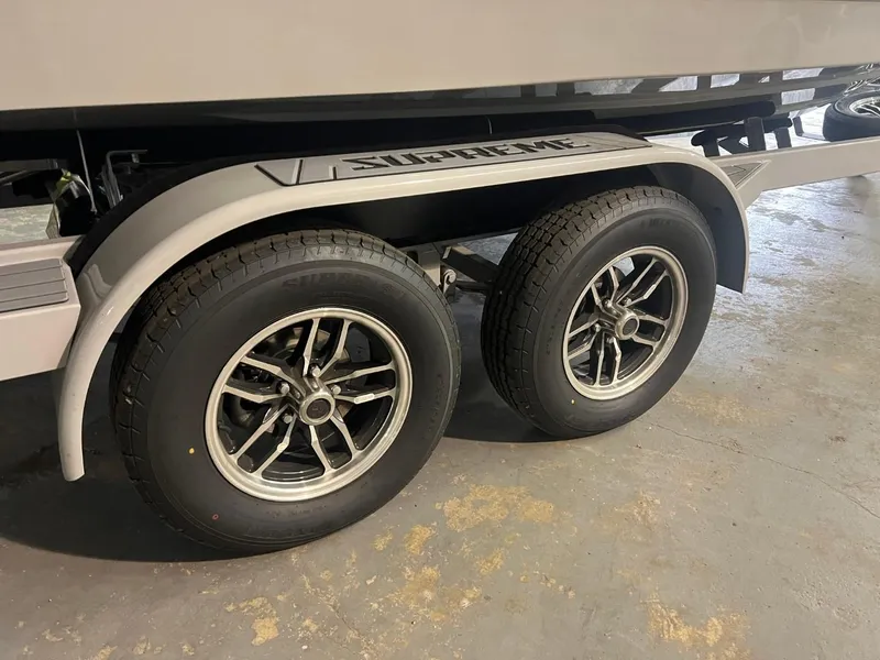 Slide: The Image of 2024 Supreme S220 trailer wheels with sleek design and durable tires. - 31