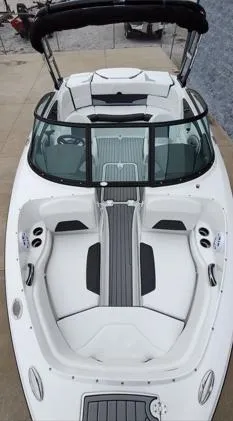 Slide: The Image of 2025 Monterey 224FS boat with sleek design and spacious seating. - 3